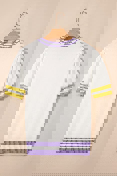 Mardi Gras Sripe Knitted Top