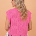  Sweet Scallop Pointelle Knit Sweater Tee