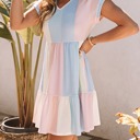  HIDDEN GEMS Pastel Stripe Babydoll Knit Dress