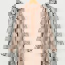  Coastal Stripe Embroidered Ruffle Hem Dress