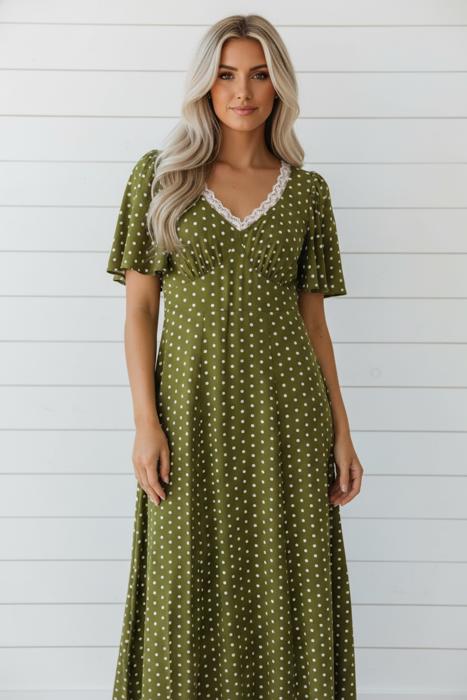 Sunseeker Polka Dot Smocked Maxi Dress