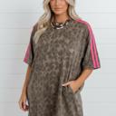  Casually Cool Stripe Leopard Shirt Dress