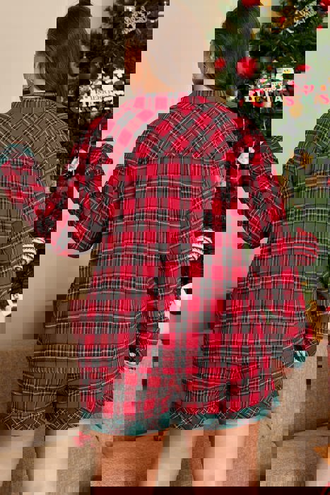 Clearance! Plus Size Christmas Plaid Pajama Set