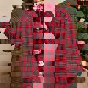  Clearance! Plus Size Christmas Plaid Pajama Set