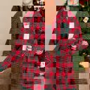  Clearance! Plus Size Christmas Plaid Pajama Set