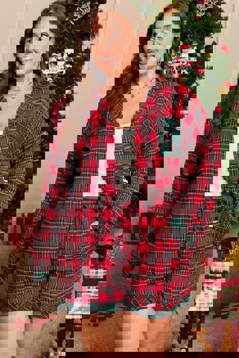 Clearance! Plus Size Christmas Plaid Pajama Set