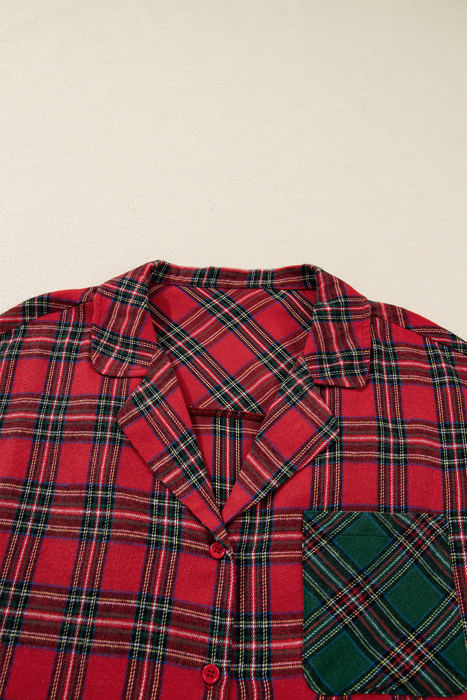 Clearance! Plus Size Christmas Plaid Pajama Set