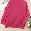  SALE! Plus Size Lace Sleeve Waffle Top