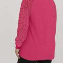  SALE! Plus Size Lace Sleeve Waffle Top