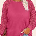  SALE! Plus Size Lace Sleeve Waffle Top