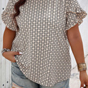  HIDDEN GEMS | Plus Size Gorgeous Geometric Blouse