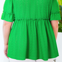  HIDDEN GEMS | Plus Size Eyelet Embroidered Babydoll Blouse