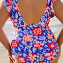  SALE! Plus Size Floral V-Neck One Piece Swimwear