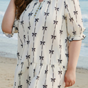  HIDDEN GEMS | Plus Size Sweet Bows Puff Sleeve Dress