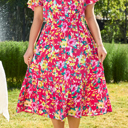  HIDDEN GEMS | Plus Size Colorful Blossoms Floral Midi Dress