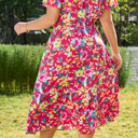  HIDDEN GEMS | Plus Size Colorful Blossoms Floral Midi Dress