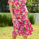  HIDDEN GEMS | Plus Size Colorful Blossoms Floral Midi Dress