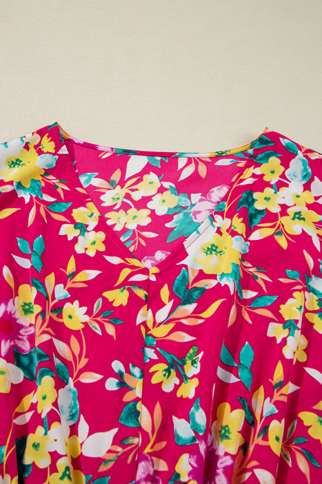 HIDDEN GEMS | Plus Size Colorful Blossoms Floral Midi Dress