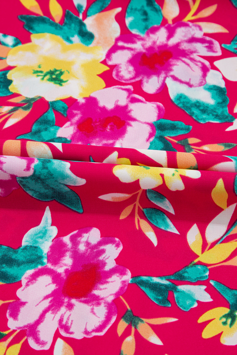 HIDDEN GEMS | Plus Size Colorful Blossoms Floral Midi Dress