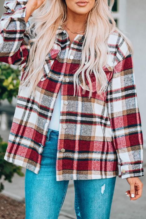 HIDDEN GEMS | Plaid Chest Pocket Buttoned Shacket