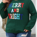  HIDDEN GEMS | Merry And Bright Cable Knit Sweatshirt