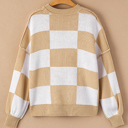  HIDDEN GEMS | Checker Bishop Sleeve Sweater