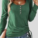  HIDDEN GEMS | Solid Drawstring Side Henley Top