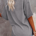  HIDDEN GEMS | Waffle Reverse Seam V-Neck Top