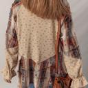  HIDDEN GEMS | Boho Floral Plaid Patchwork Ruffle Shacket