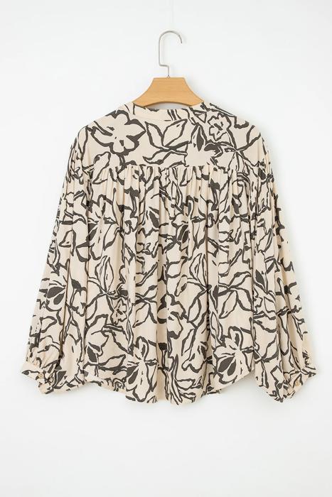 HIDDEN GEMS | Floral Batwing Sleeve Buttoned Shirt