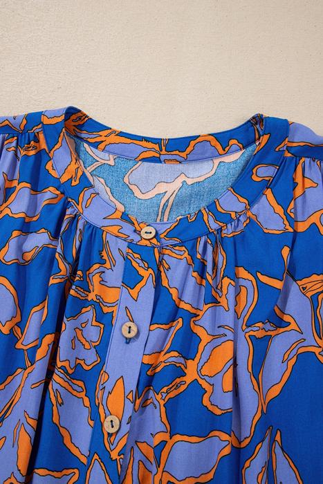 HIDDEN GEMS | Floral Batwing Sleeve Buttoned Shirt