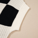  HIDDEN GEMS | Colorblock Checker Short Sleeve Sweater