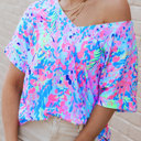 HIDDEN GEMS | Floral Short Sleeve V-Neck Tee