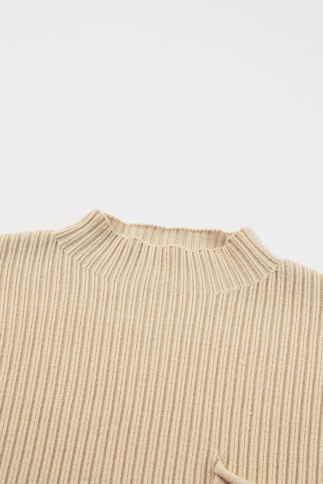 HIDDEN GEMS | Ribbed Knit Short Sleeve Sweater