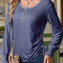  HIDDEN GEMS | Solid Drawstring Side Henley Top