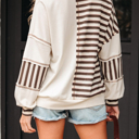  HIDDEN GEMS | Stripe Patchwork Henley Top
