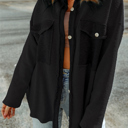  HIDDEN GEMS | Textured Contrast Flap Pocket Shacket