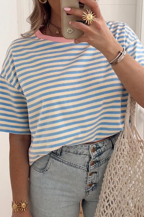 Into the Blues Striped Tee