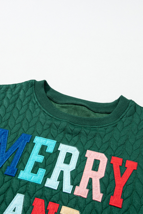 HIDDEN GEMS | Merry And Bright Cable Knit Sweatshirt