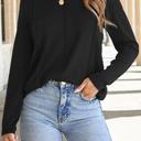  HIDDEN GEMS | Solid Reverse Seam Crew Neck Long Sleeve Top