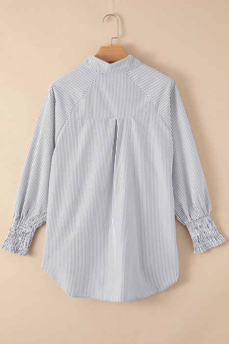 HIDDEN GEMS | Stripe Smocked Cuff Buttoned Shirt