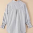  HIDDEN GEMS | Stripe Smocked Cuff Buttoned Shirt