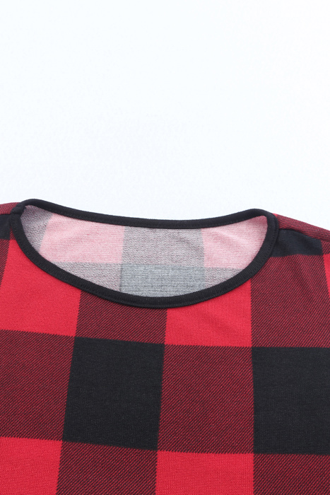 HIDDEN GEMS | Colorblock Plaid Long Sleeve Top
