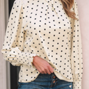 HIDDEN GEMS | Polka Dot Frilled Collar Blouse