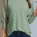  HIDDEN GEMS | Solid Shirred Cuffs Long Sleeve T-Shirt