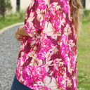  HIDDEN GEMS | Plus Size Floral 3/4 Sleeve Blouse