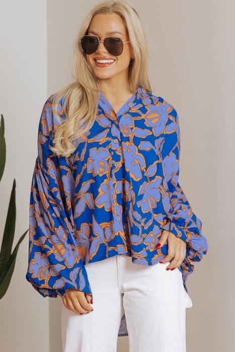 HIDDEN GEMS | Floral Batwing Sleeve Buttoned Shirt