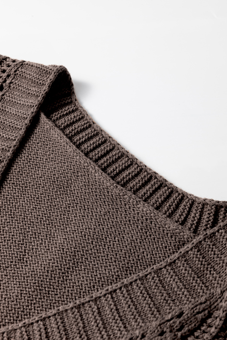 HIDDEN GEMS | Pointelle Knit Button Front Cardigan