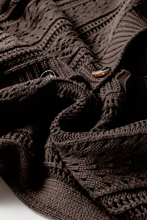 HIDDEN GEMS | Pointelle Knit Button Front Cardigan