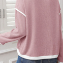  HIDDEN GEMS | Contrast Trim Drop Shoulder Top